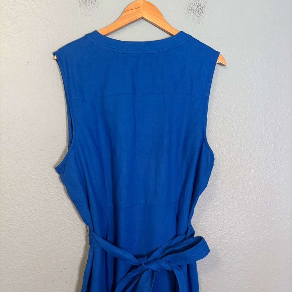 Boden Sleeveless Button-Front Midi Dress in Bright Blue - Picture 8 of 10